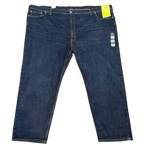 New Levi's 502‎ Taper Flex Stretch Dark Wash Blue Men 60x32 Big And Tall Size